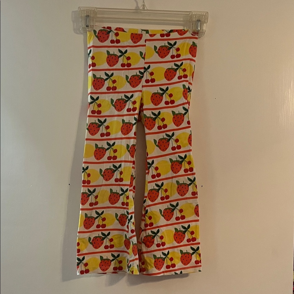 Mini Rodini Strawberry and Cherry Patterned Leggings - Red, Yellow, White